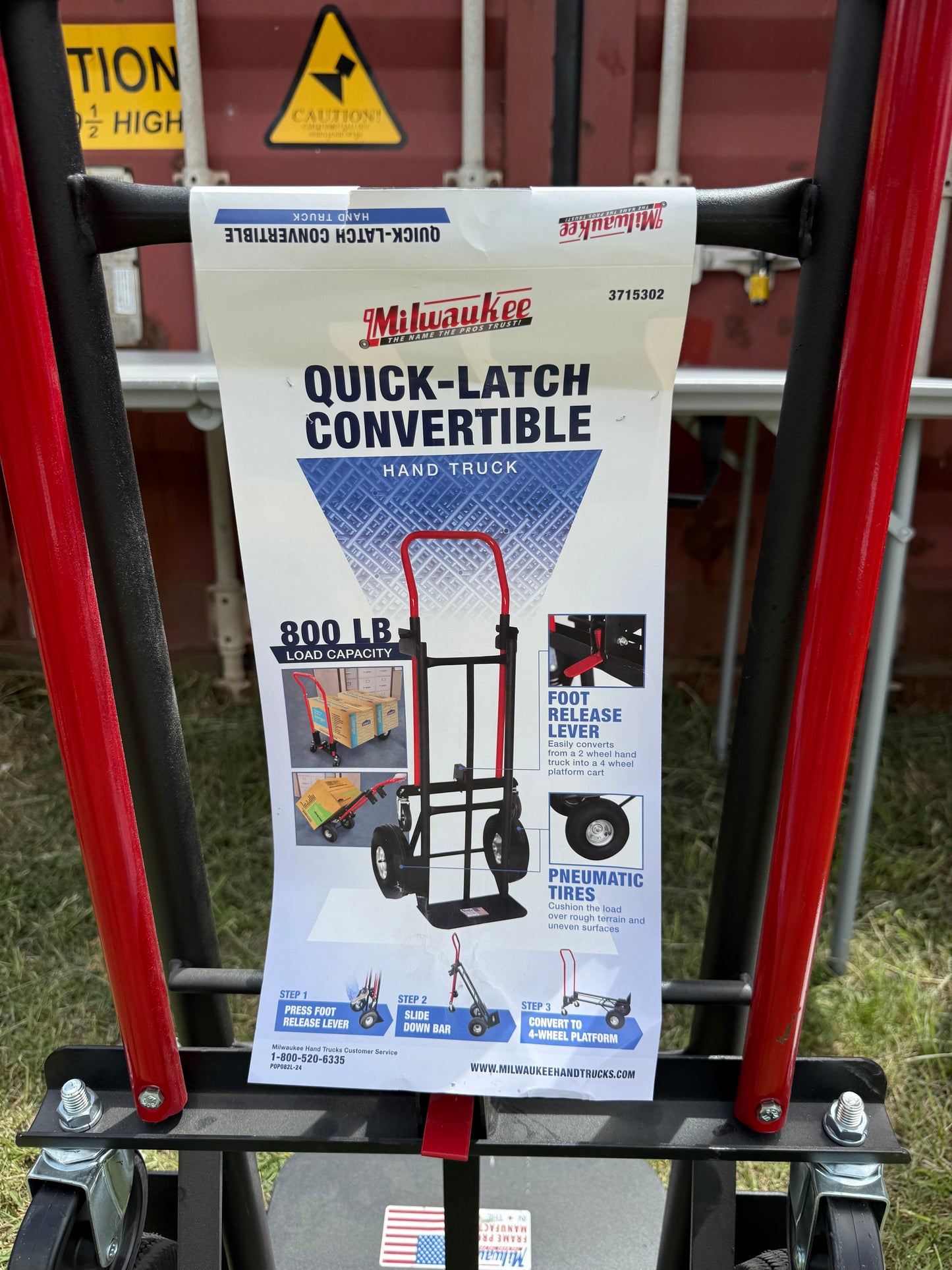 Milwaukee 800-lb Capacity 4 Wheel Steel Convertible Hand Truck