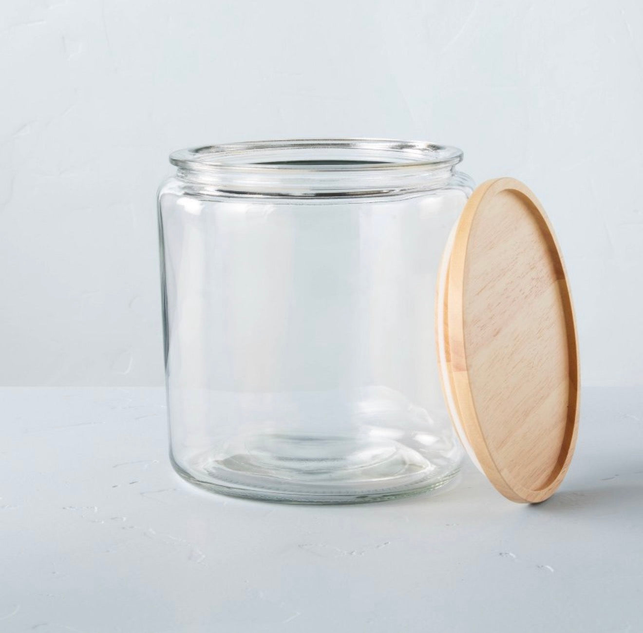 Large 125oz Glass & Wood Storage Canister - Hearth & Hand™ with Magnolia: Airtight Seal, Hand Washable