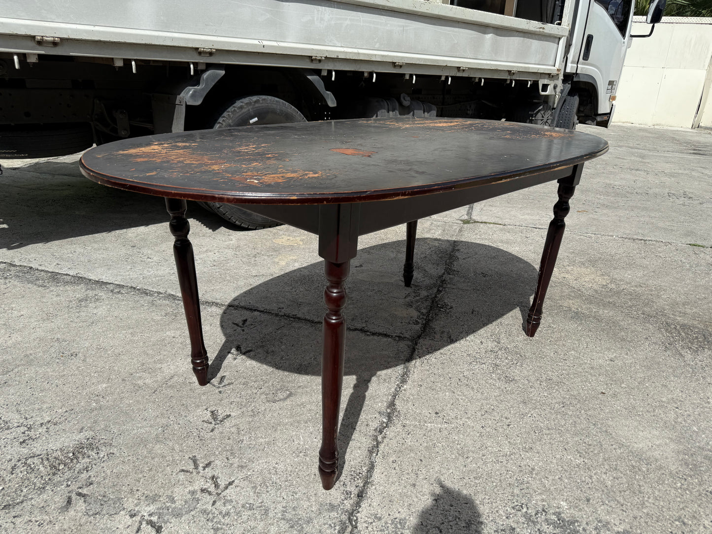 Solid Wooden Base/MDF Top Dining Table