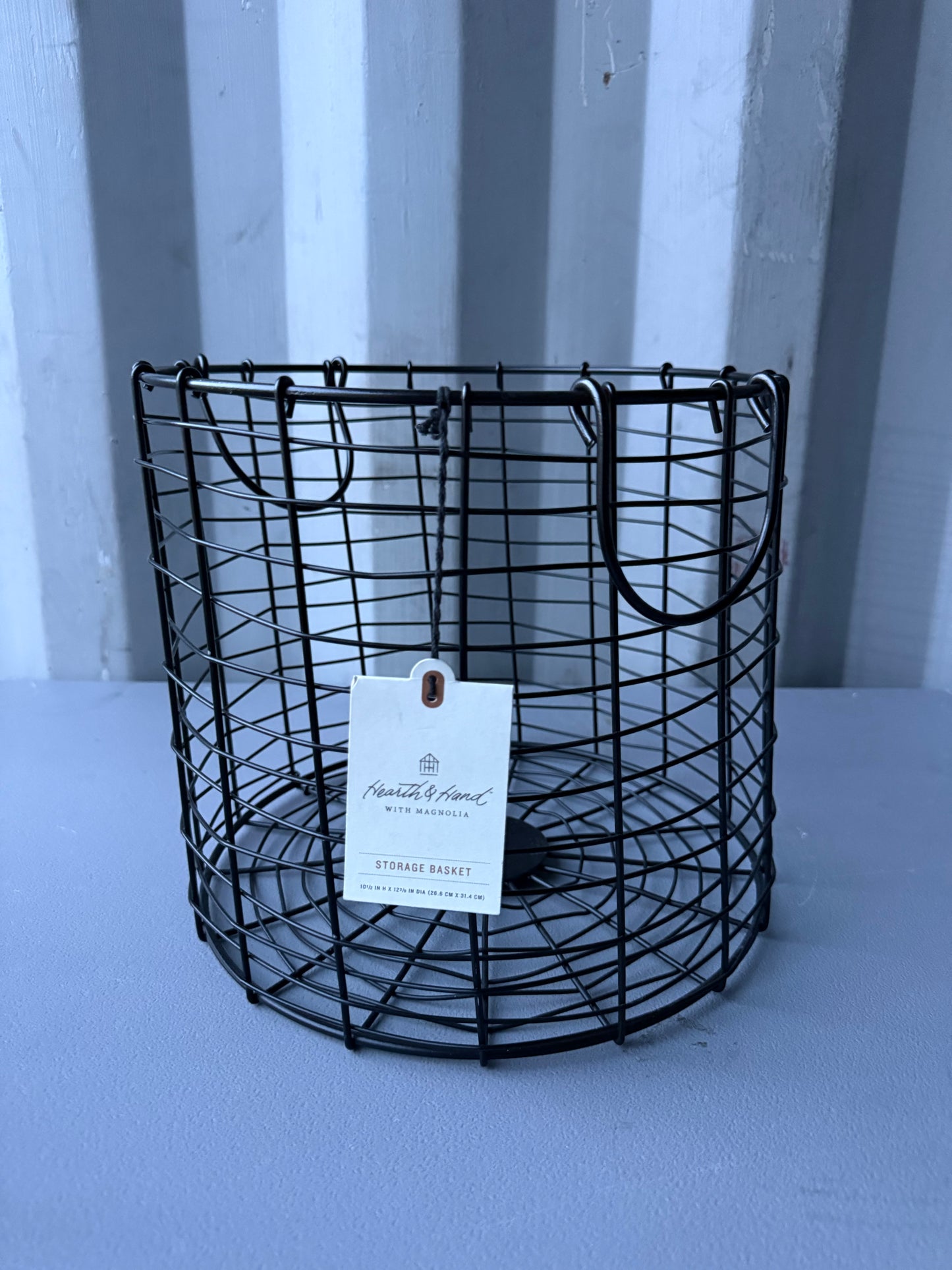 Round Wire Storage Basket with Handles Black - Hearth & Hand™ with Magnolia