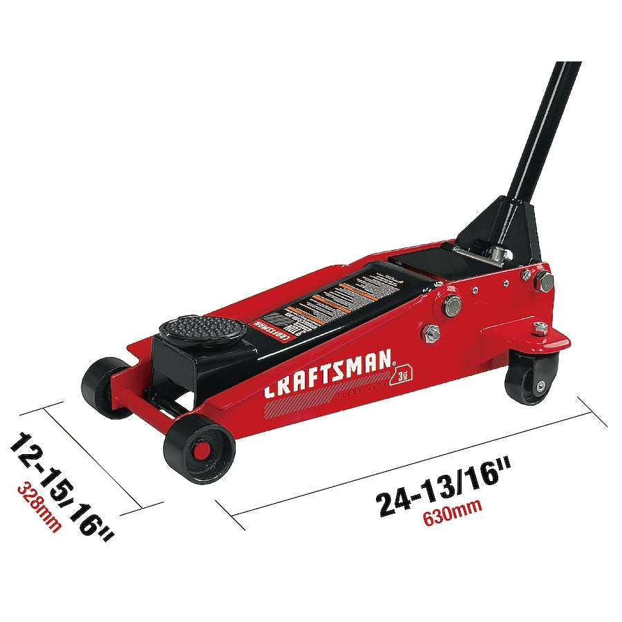 CRAFTSMAN Black 3-Ton Steel Hydraulic Floor Jack