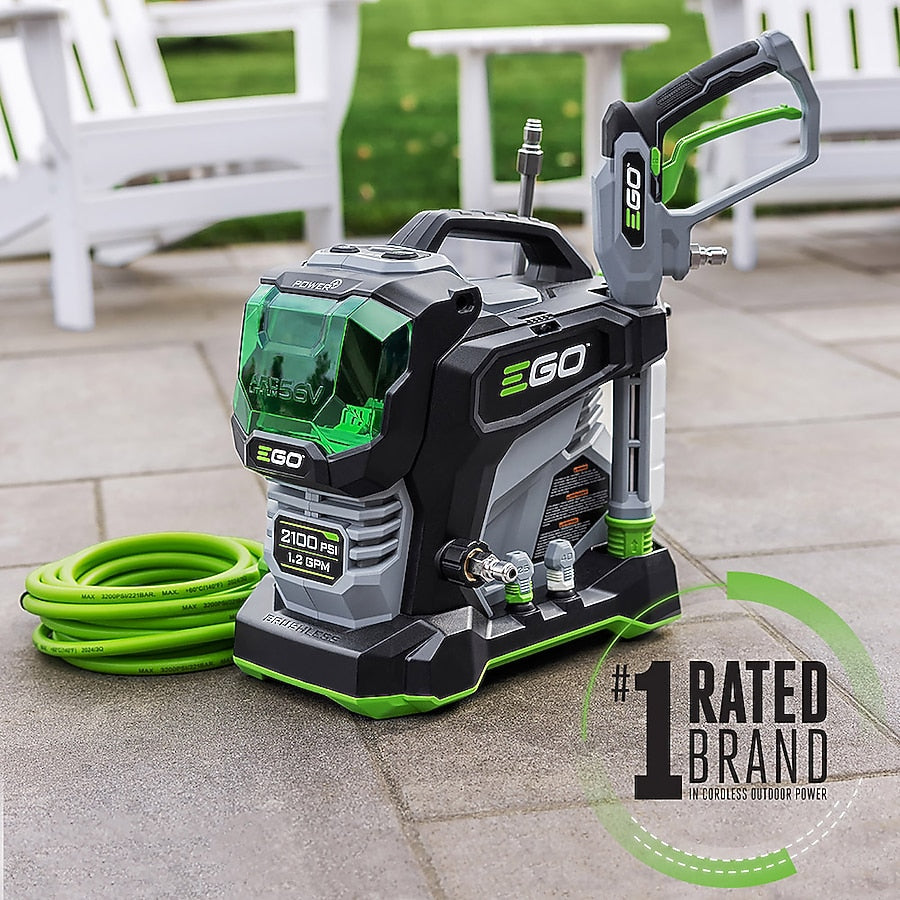 EGO POWER+ Compact 2100-PSI 1.2-GPM Cold Water Battery Pressure washer with 4 Spray Tips