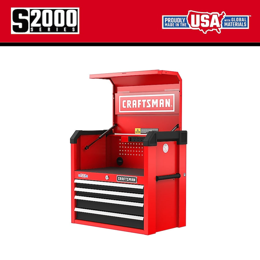 CRAFTSMAN 2000 Series 26.68-in W x 24.74-in H x 16.32-in D 4 -Drawer Steel Tool Chest (Red)