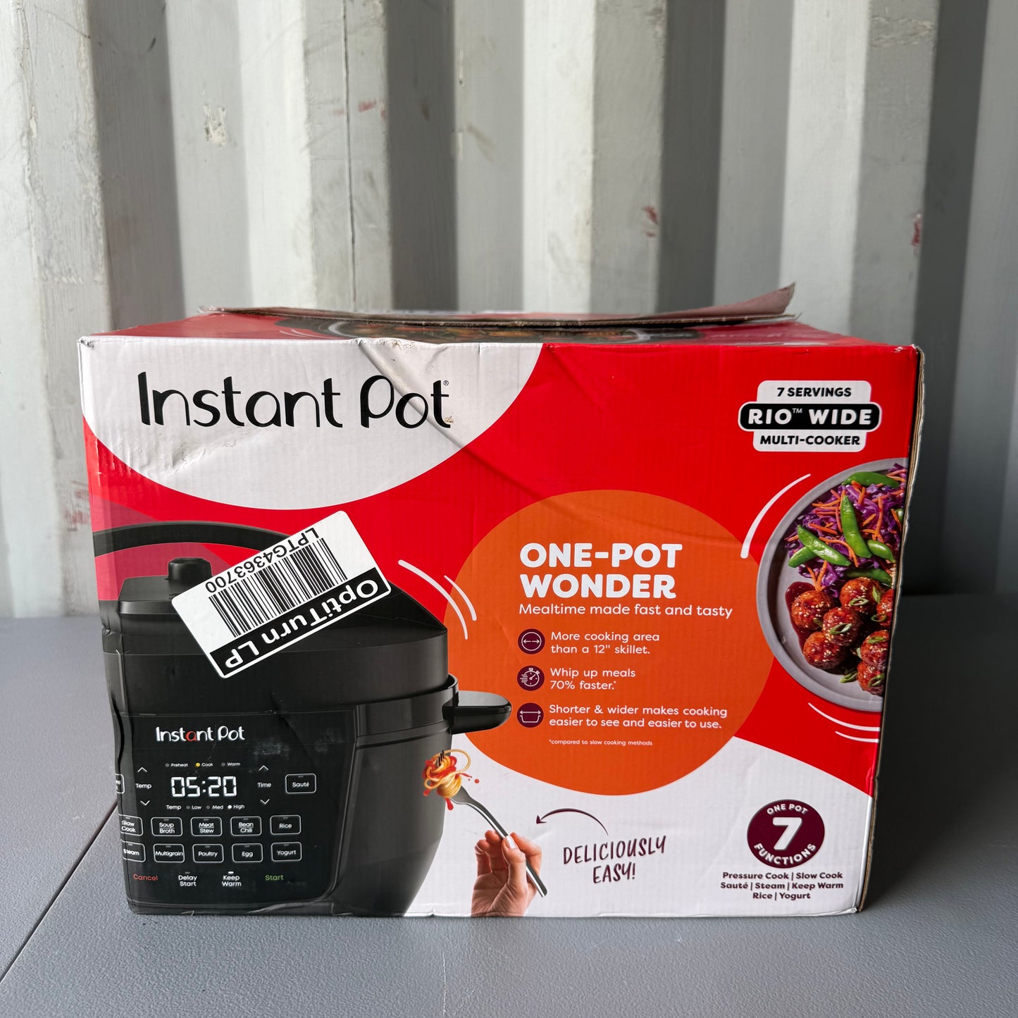 Instant Pot RIO WIDE 7.5qt 7-in-1 Electric Pressure Cooker & Multi-Cooker: 1200W, Dishwasher-Safe Parts