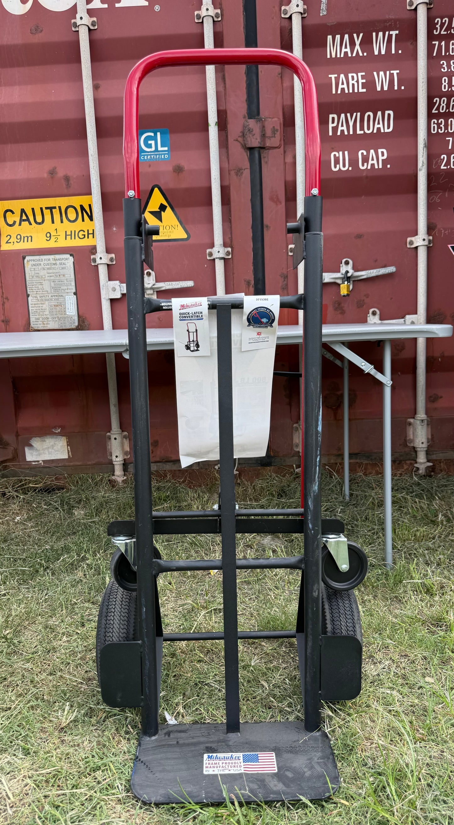 Milwaukee 800-lb Capacity 4 Wheel Steel Convertible Hand Truck