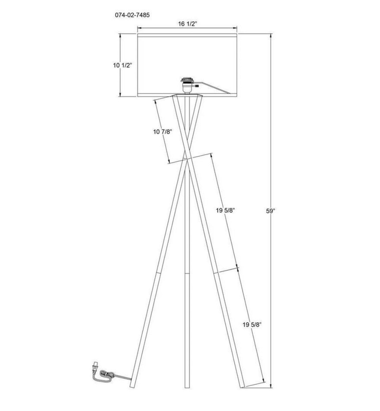 Set of 2 59"x18.5" Modern Tripod Floor Lamp Natural - Threshold™: Linen Shade