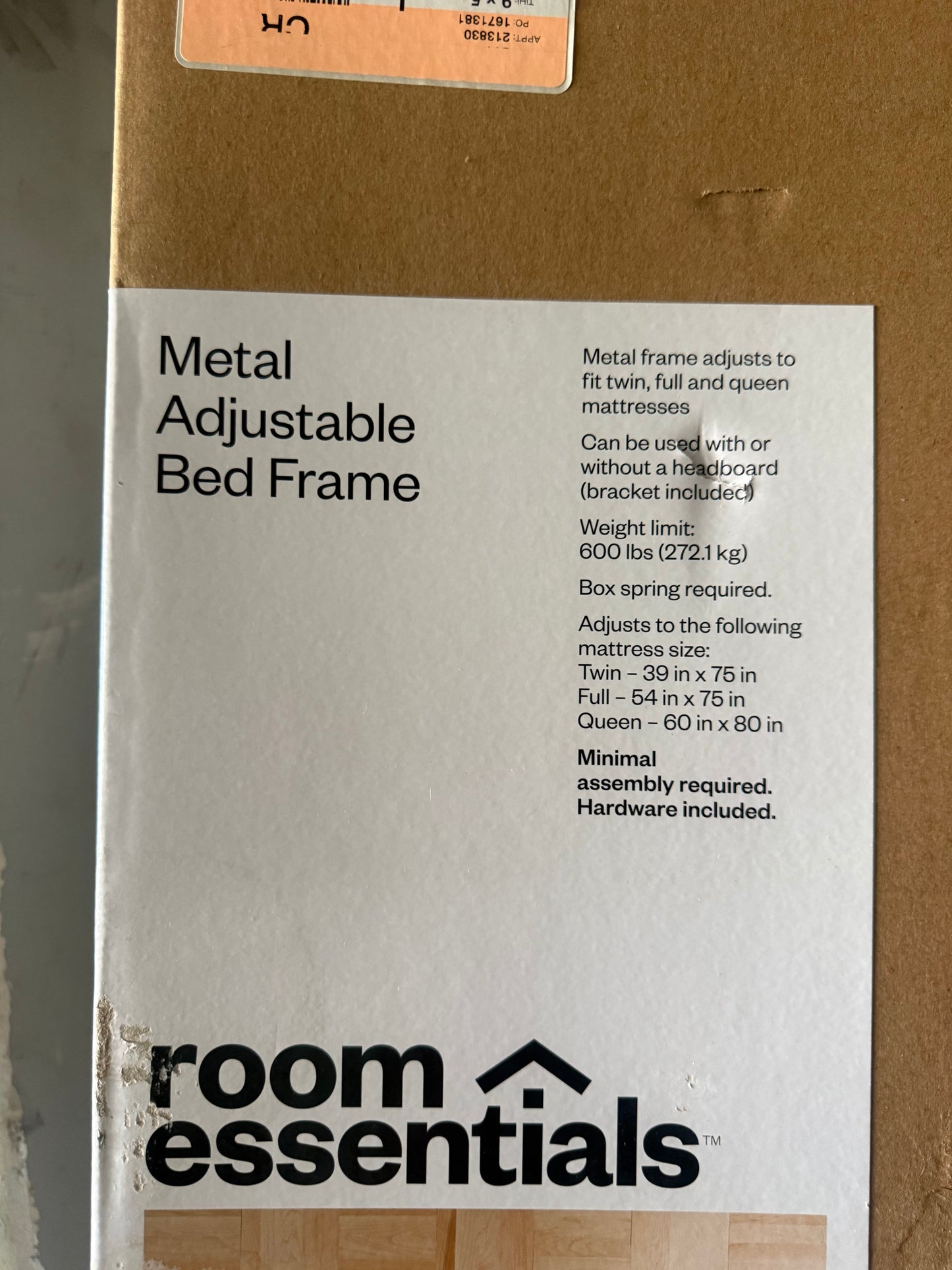 Adjustable Bed Frame Black - Room Essentials™