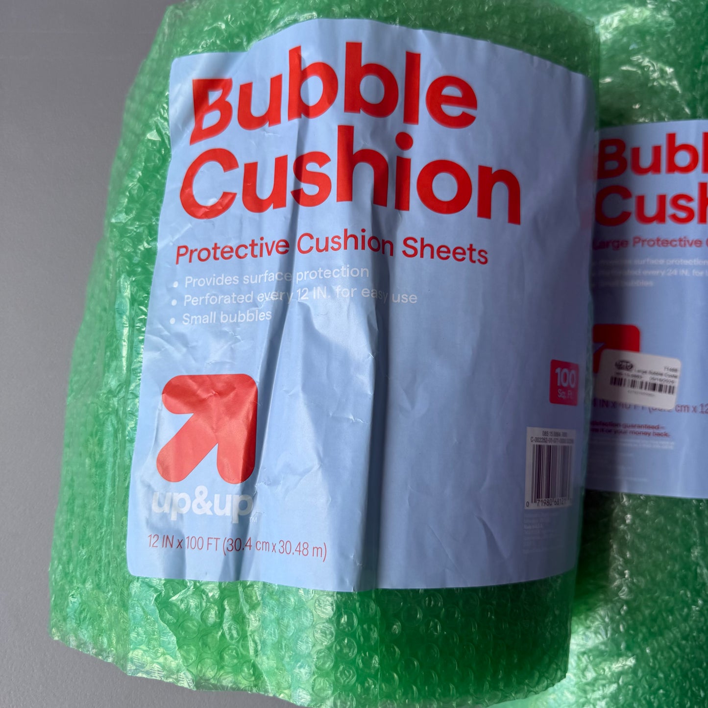 Set of 4 Bubble Cushion 80/100 sq ft - up&up™: Moving & Packing Supplies, Bubble Wrap, 40' x 24"/100’x12” Plastic Packaging Wrap