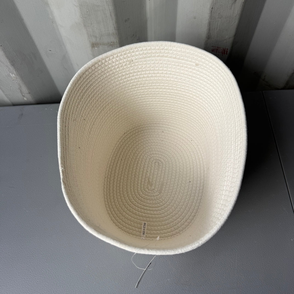 Decorative Coiled Rope Basket White - Brightroom™: Circular Polyester, 6" Height, 8" Width, Spot Clean, Gift Basket