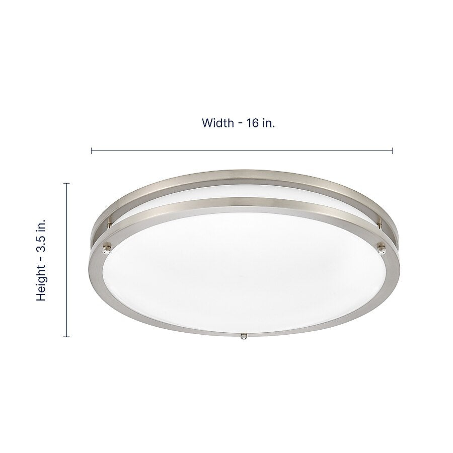 Maxxima Ceiling Mount 16-in Satin Nickel Indoor 1 -Light LED Tunable White Flush Mount