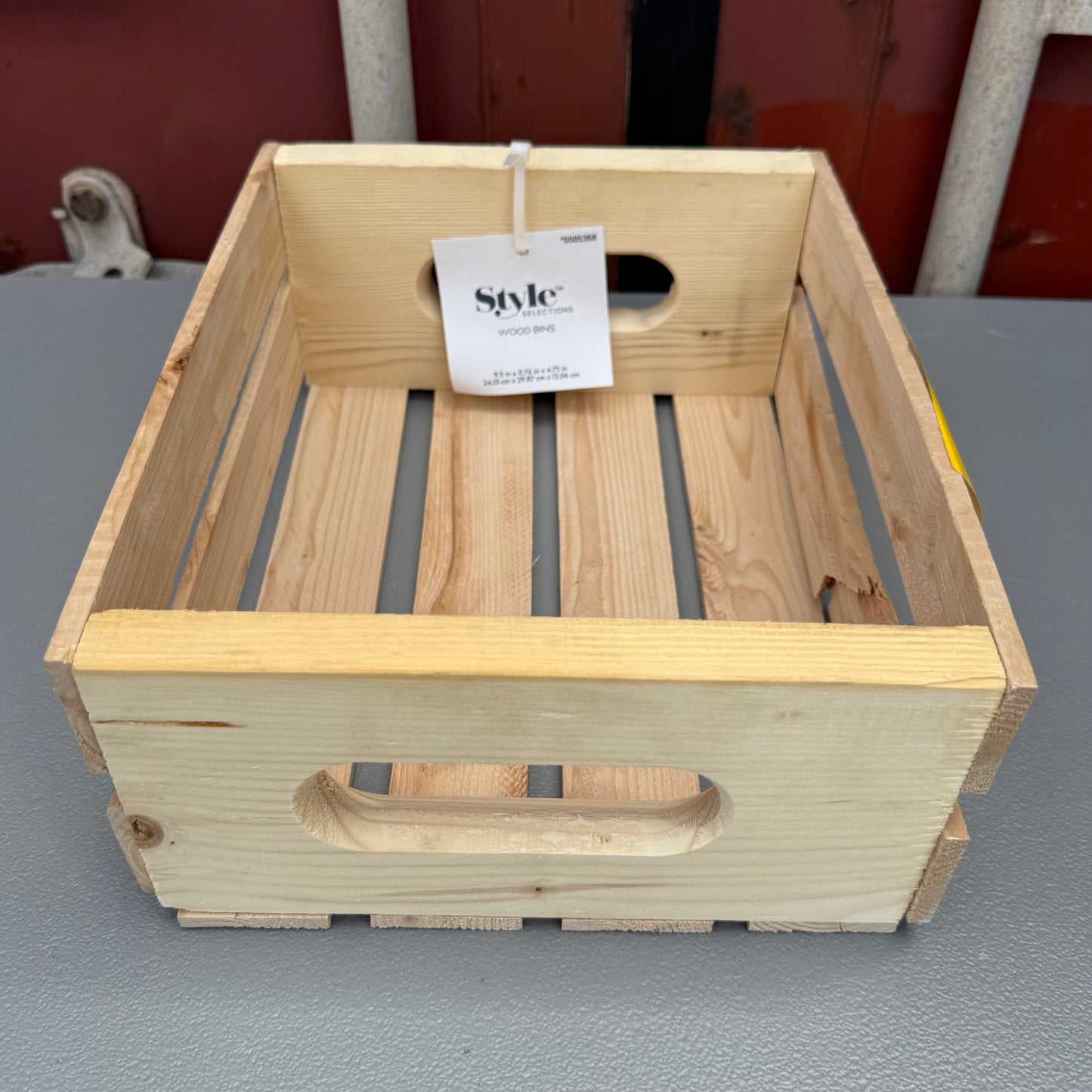 Style Selections Medium Natural Wood Stackable Bin