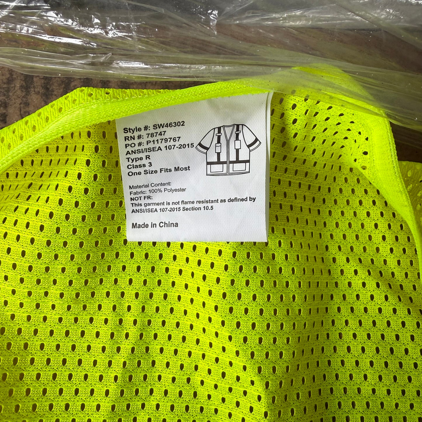 Safety Works Yellow Polyester High Visibility Reflective Safety Vest