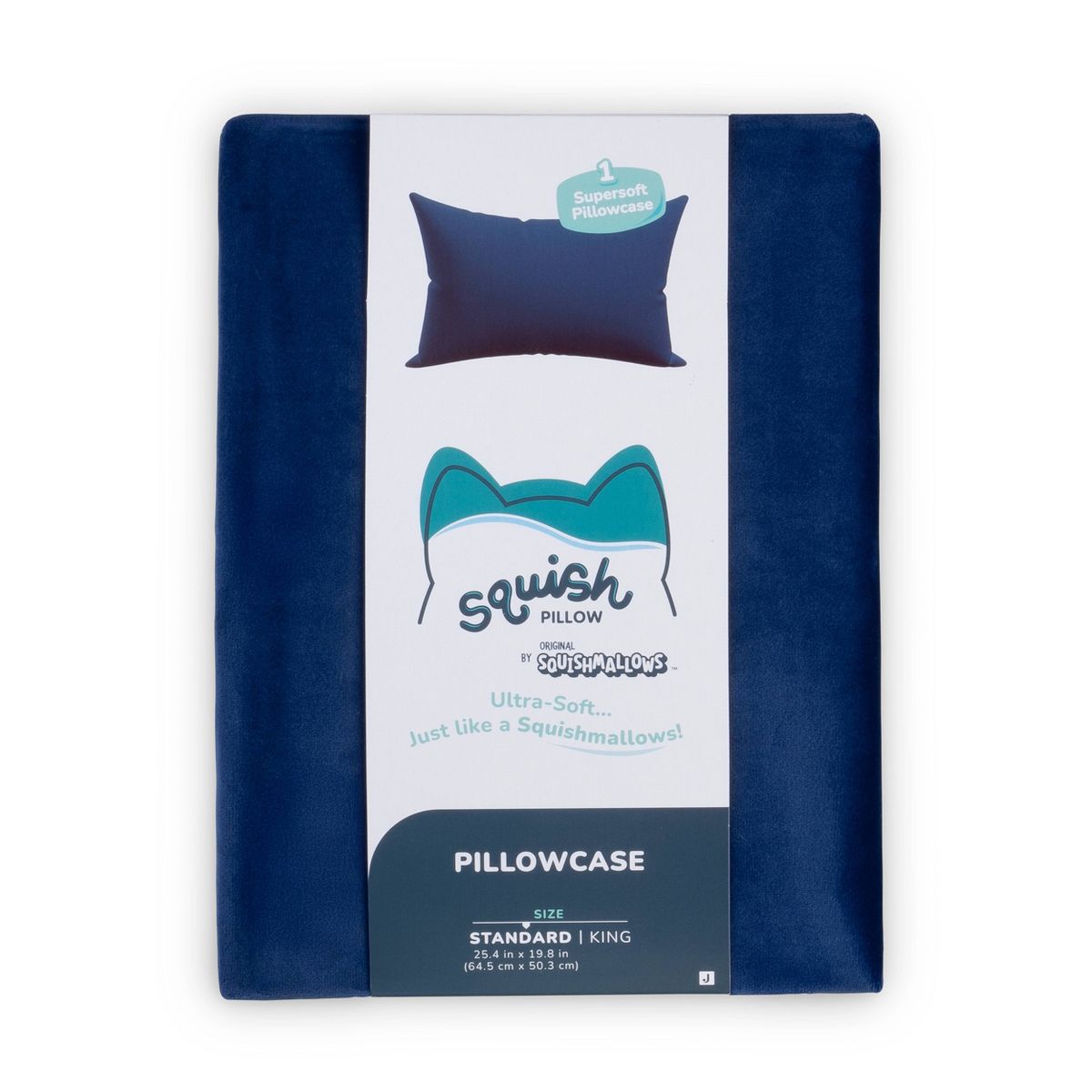 SquishPillow by Original Squishmallows King Ultra Soft Pillowcase Cover - Navy