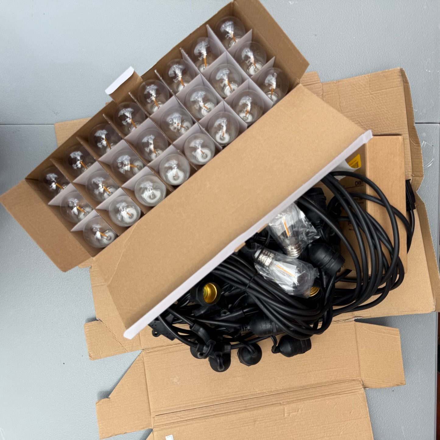 Harbor Breeze 48-ft Plug-in Black Indoor/Outdoor String Light with 24 White Light LED Edison Bulbs