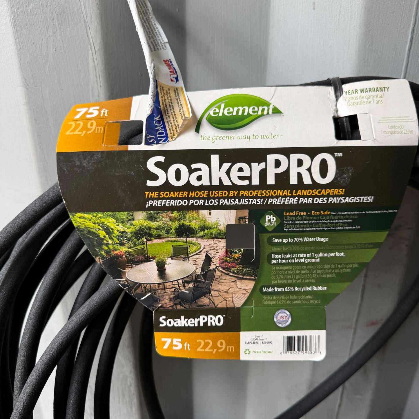 Element 3/8-in x 75-ft Kink Free Rubber Black Soaker Hose