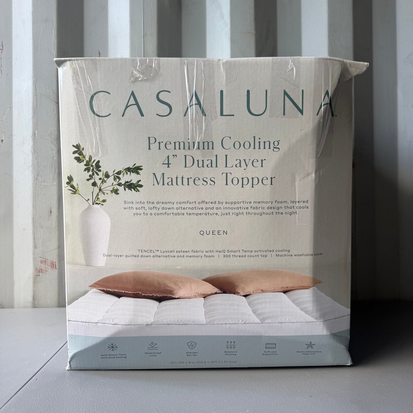 Queen Premium Cooling 4" Dual Layer Memory Foam Mattress Topper - Casaluna™