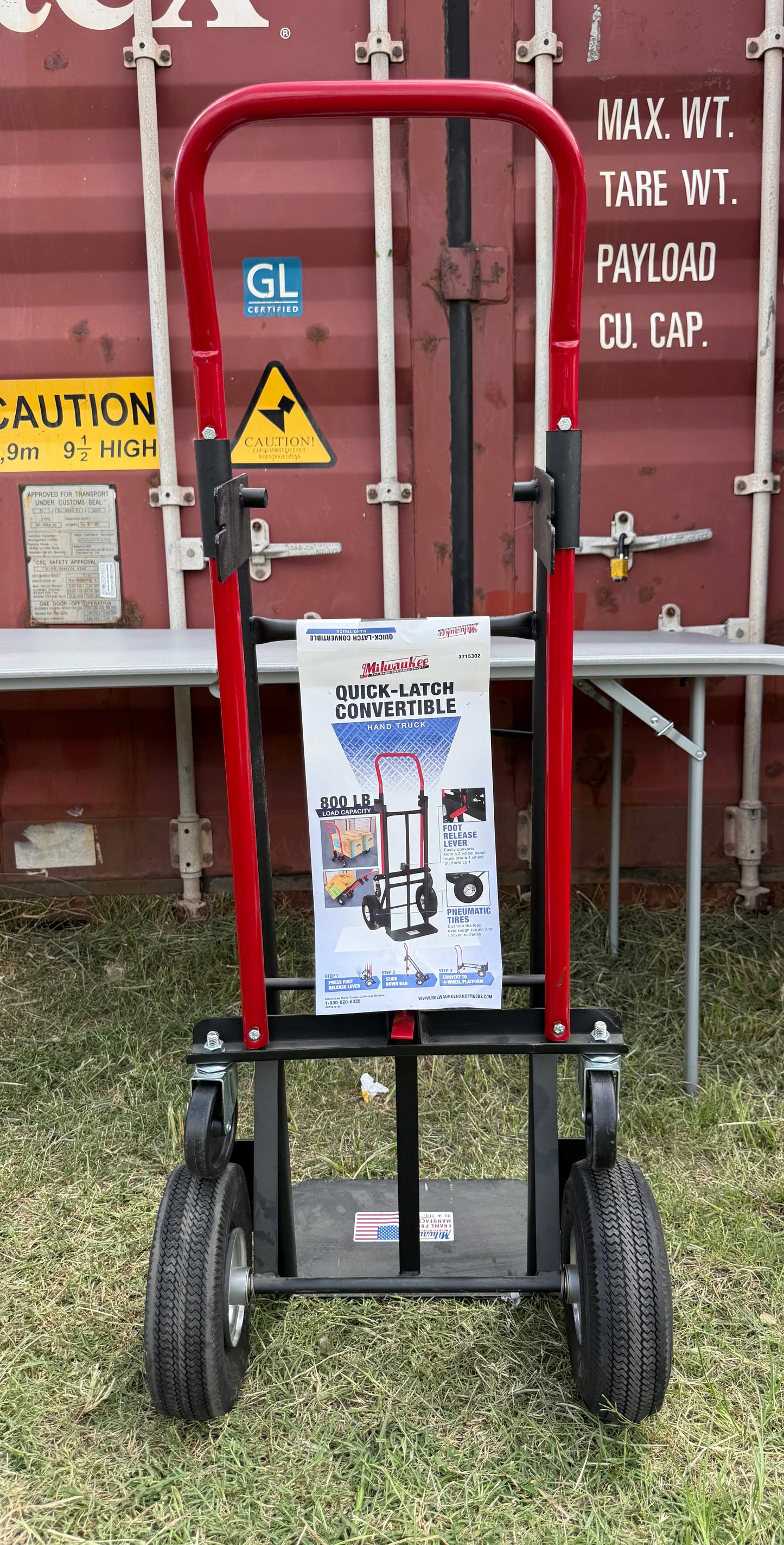 Milwaukee 800-lb Capacity 4 Wheel Steel Convertible Hand Truck