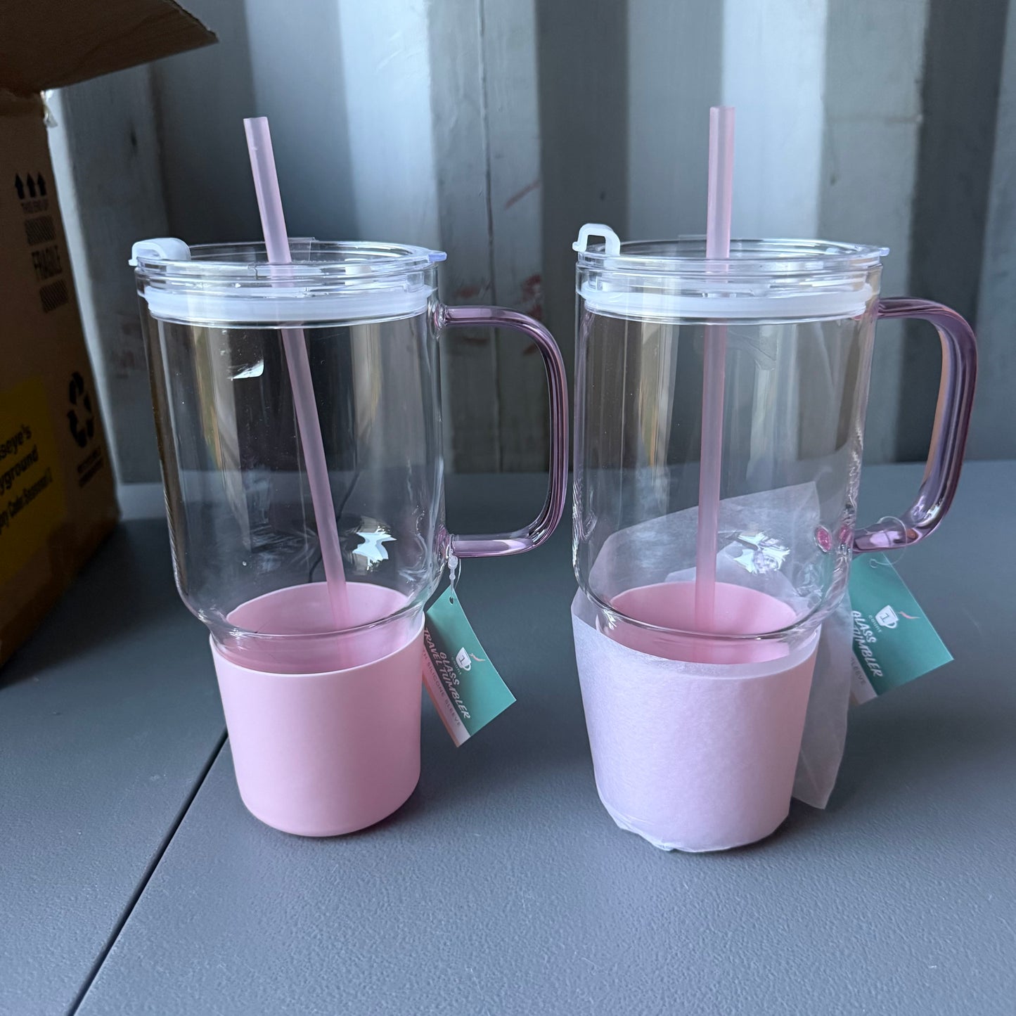 Set of 2 Glass Tumblers Pink - Bullseye's Playground™