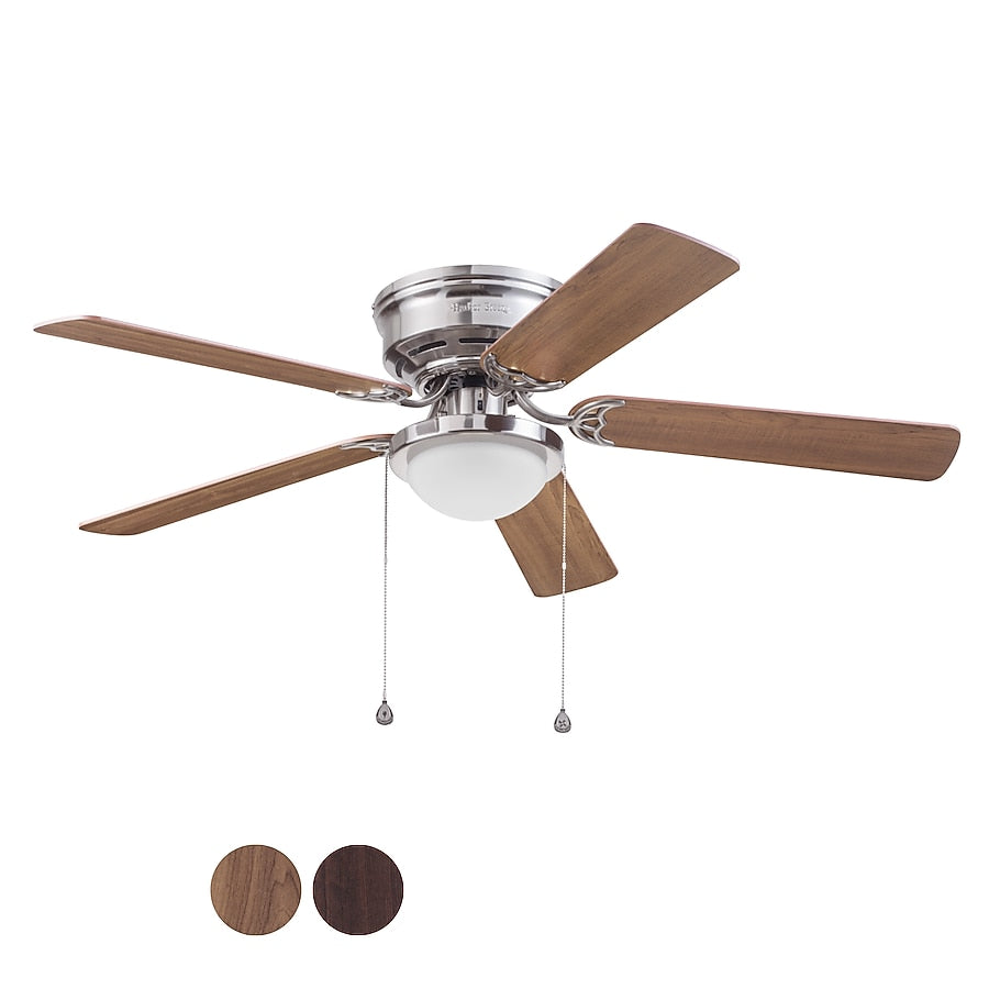 Harbor Breeze Armitage 52-in Brushed Nickel Flush Mount Ceiling Fan with Toffee/Cocoa Reversible Blades