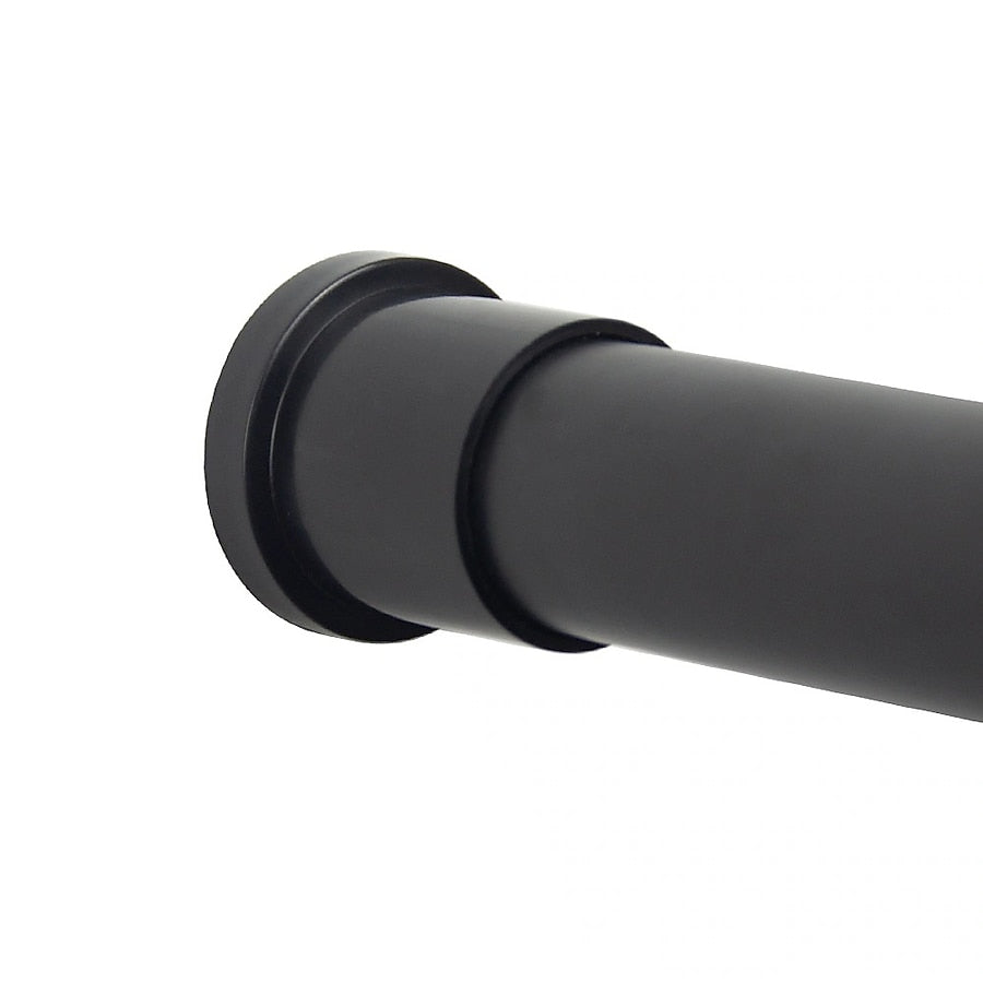 Style Selections 51-in to 86-in Black Matt Tension Single straight Adjustable Shower Curtain Rod
