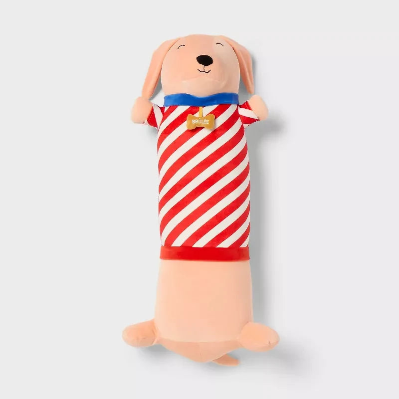 Set of 2 Kids' Long Weighted Plush Dog Throw Pillows Tan - Pillowfort™