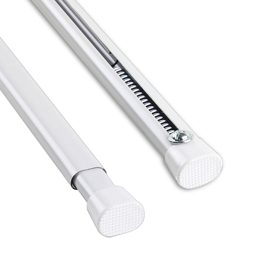 Hart & Harlow Oval spring 36-in to 60-in White Steel Tension Curtain Rod + 28"x48" Single Adjustable Curtain Rod White - Room Essentials™
