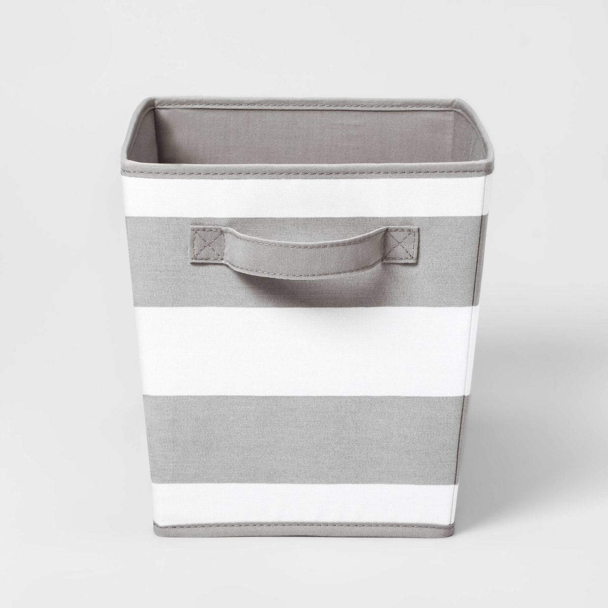 Canvas Striped Kids' Bin Gray - Pillowfort™: Toy Storage, Decorative Rectangle, 21.63 Volume