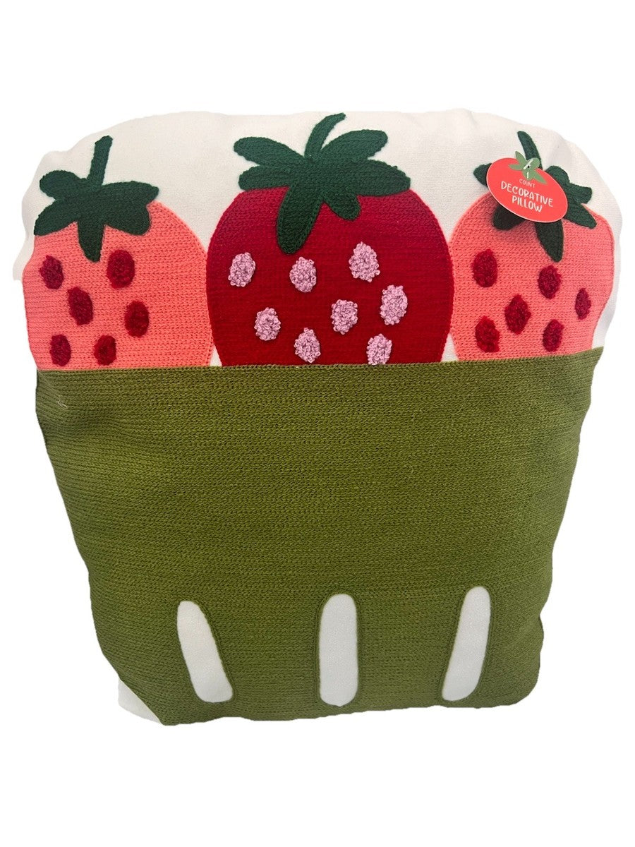 Bullseye's Playground Strawberry Basket Plush Decorative Pillow