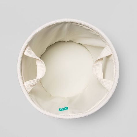 Waffle Kids' Storage Basket Cream - Pillowfort™: Circular Polyester Toy Organizer, Spot Clean, 13"x13"