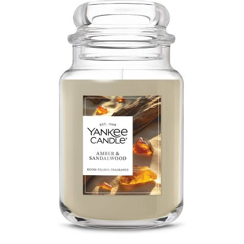 Amber and Sandalwood Jar Candle 22oz - Yankee Candle