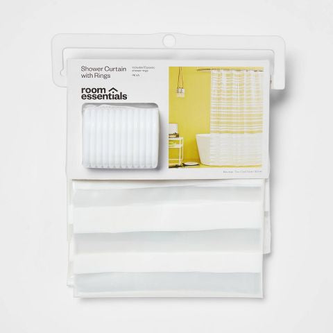 PEVA Shower Curtain with Rings Set White - Room Essentials™