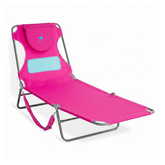 Ostrich Comfort Lounger Sunbathing Chaise Lounge Beach Chair with 3-Position Folding