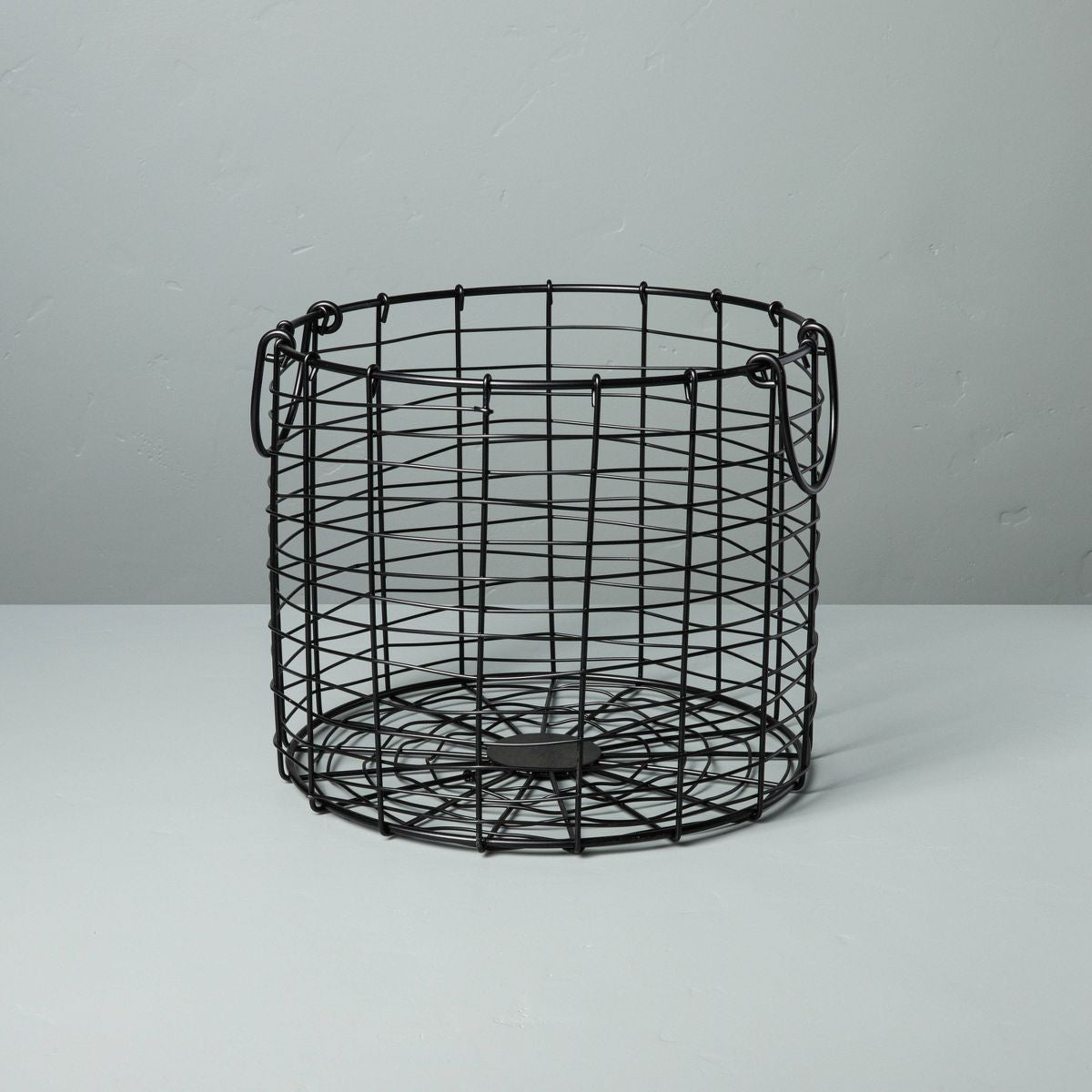 Round Wire Storage Basket with Handles Black - Hearth & Hand™ with Magnolia