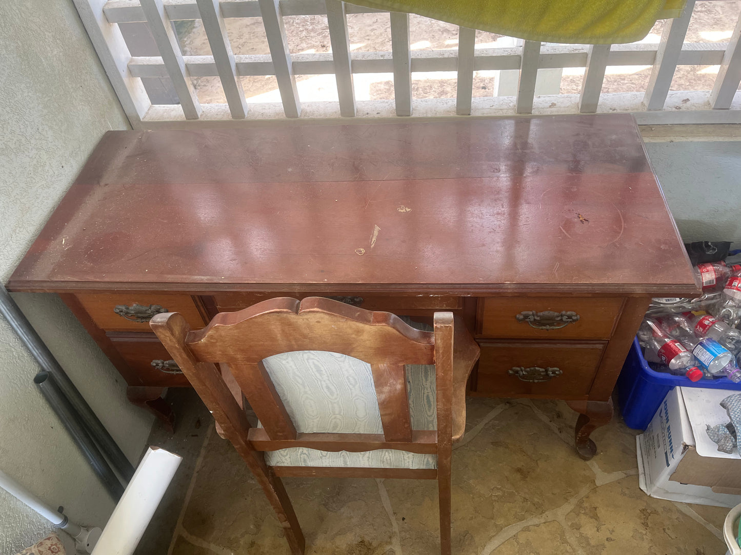 Solid Wooden Desk w/ Chair
