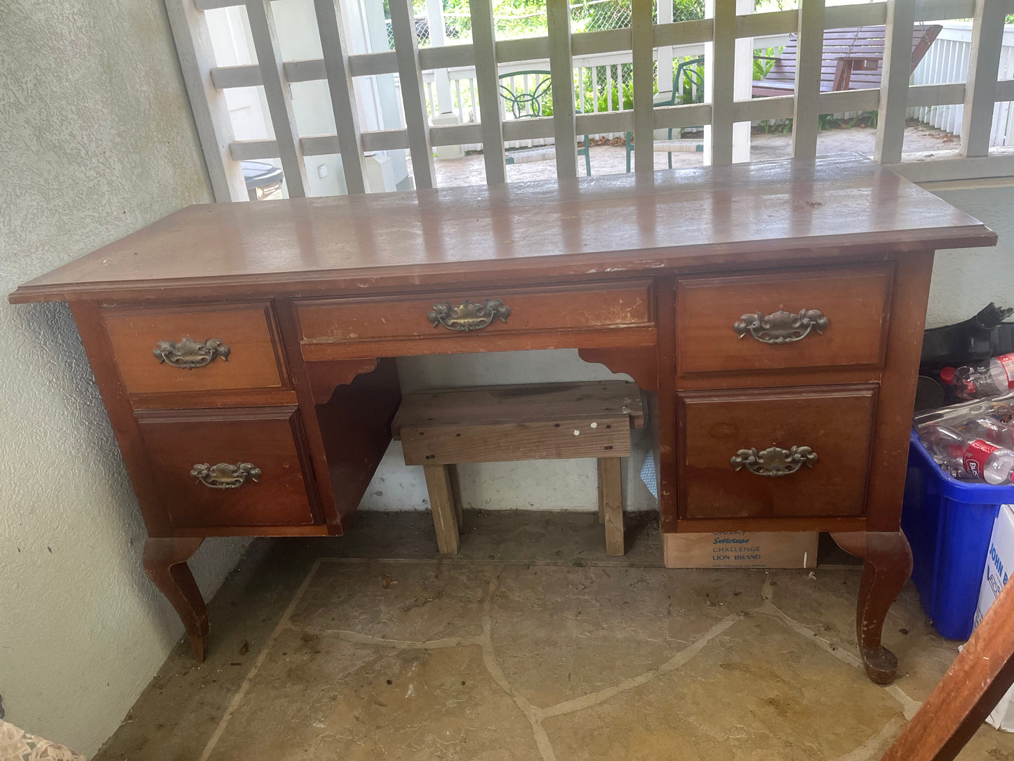 Solid Wooden Desk w/ Chair