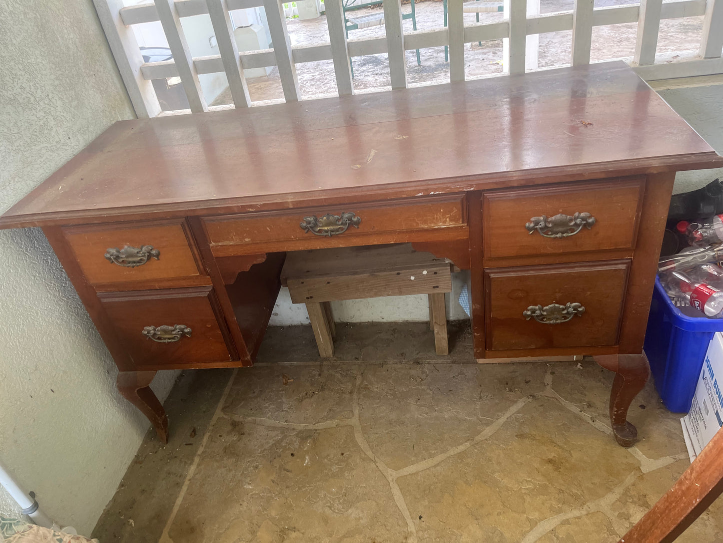 Solid Wooden Desk w/ Chair