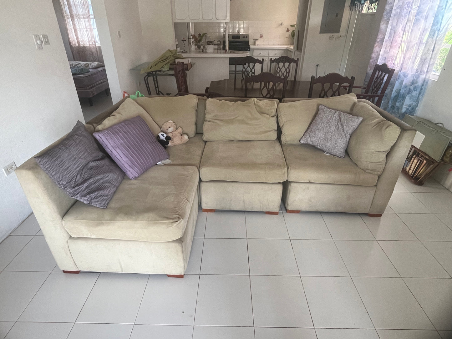 Modular Sectional Sofa + Pouf