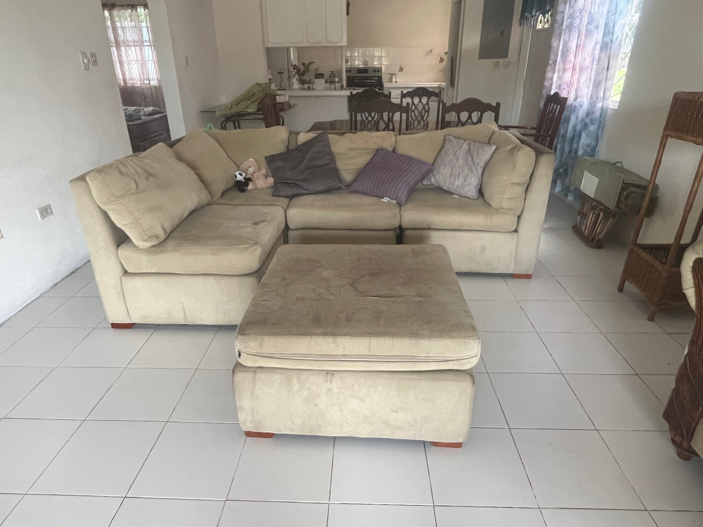 Modular Sectional Sofa + Pouf