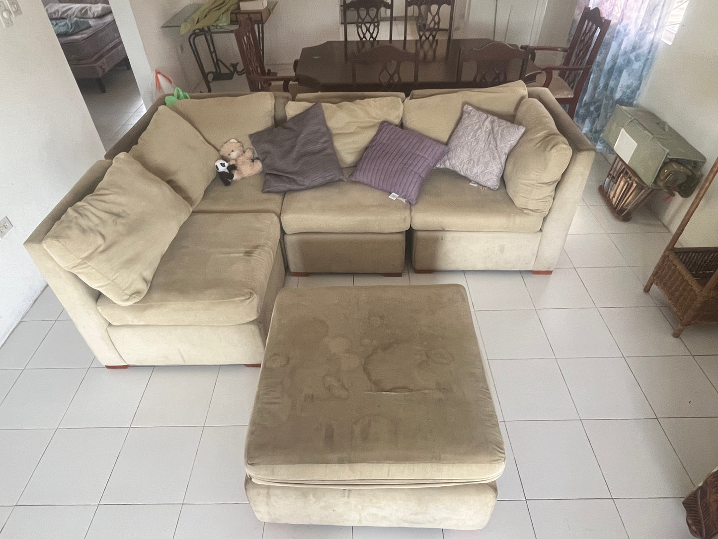 Modular Sectional Sofa + Pouf