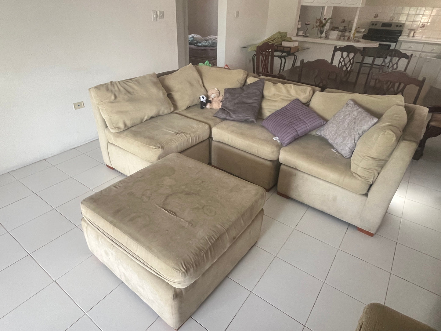 Modular Sectional Sofa + Pouf