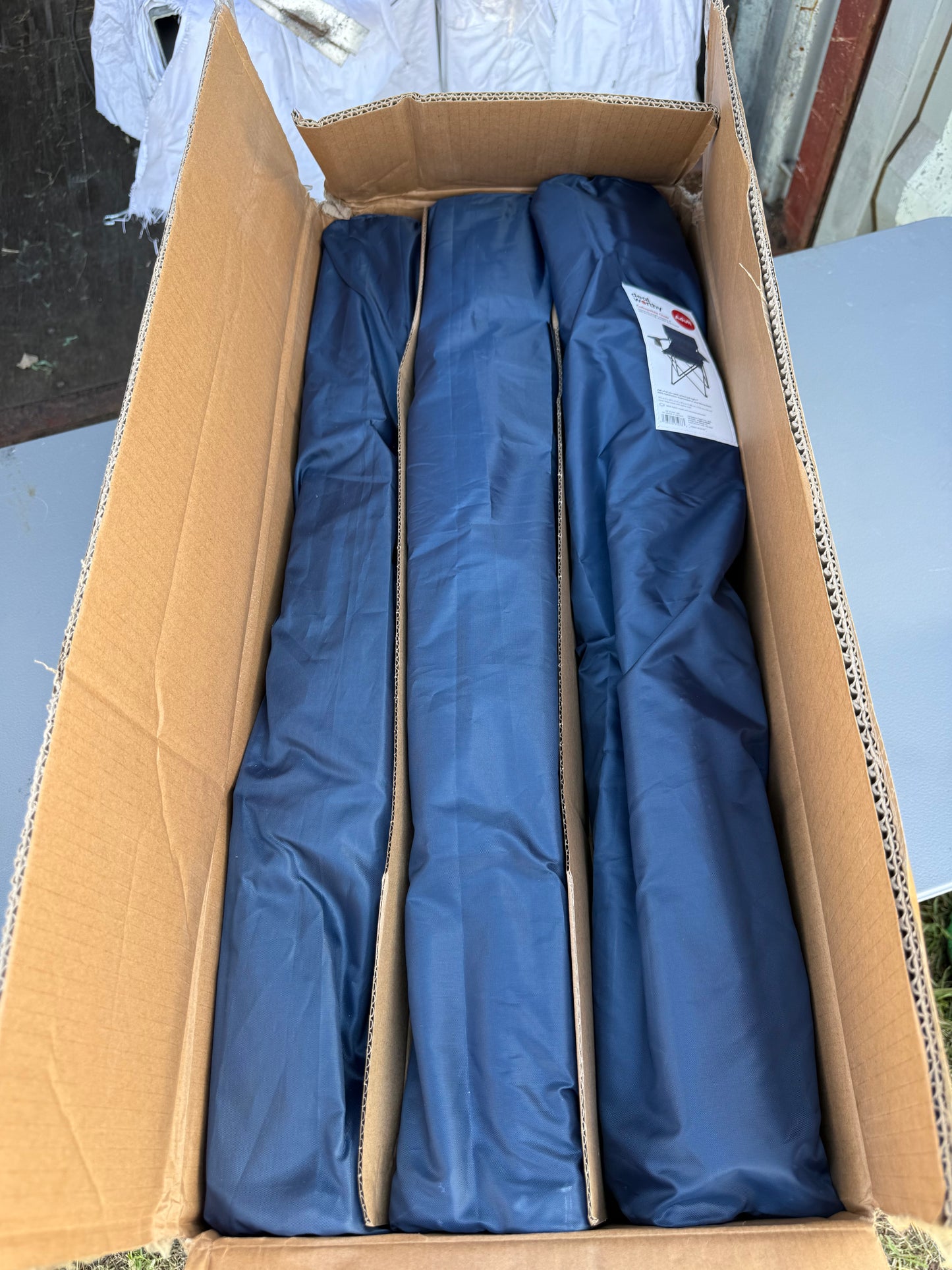 Set of 3 Outdoor Portable Camping Chair - dealworthy™ Mineral Blue: Steel Frame