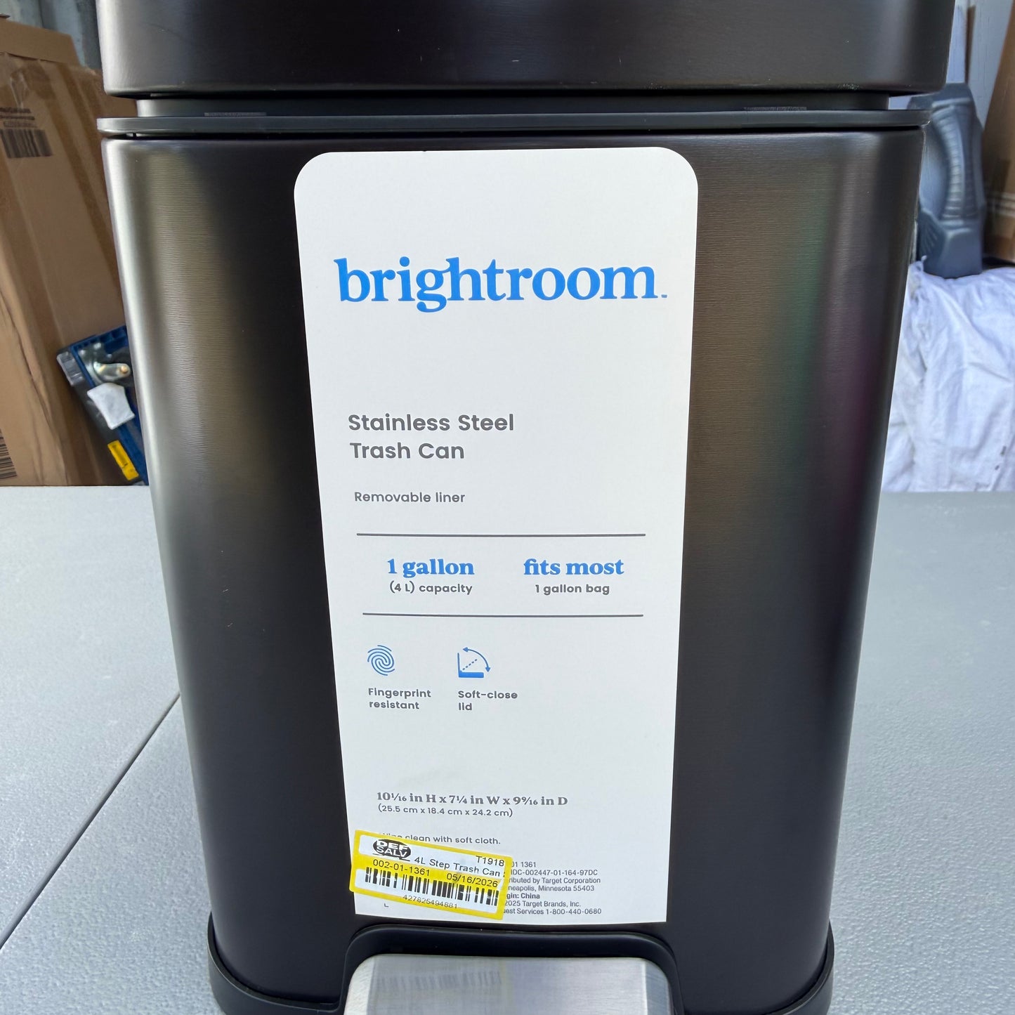 4L Step Trash Can Stainless Steel - Brightroom™