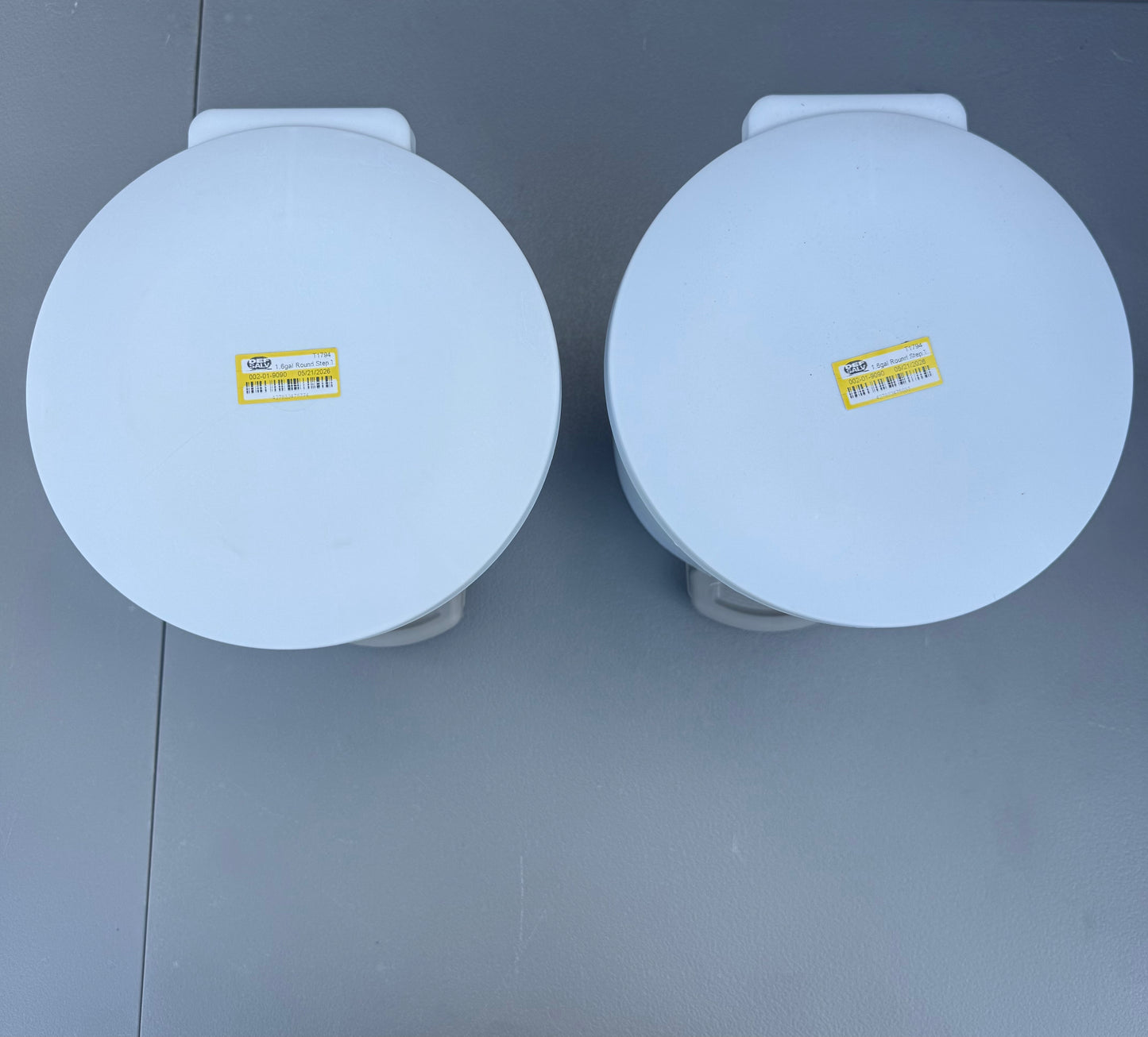 Set of 2 1.6gal Round Step Trash Can - Brightroom™: Compact Pedal-Operated Lid, Small Bathroom Bin, Textured White Finish