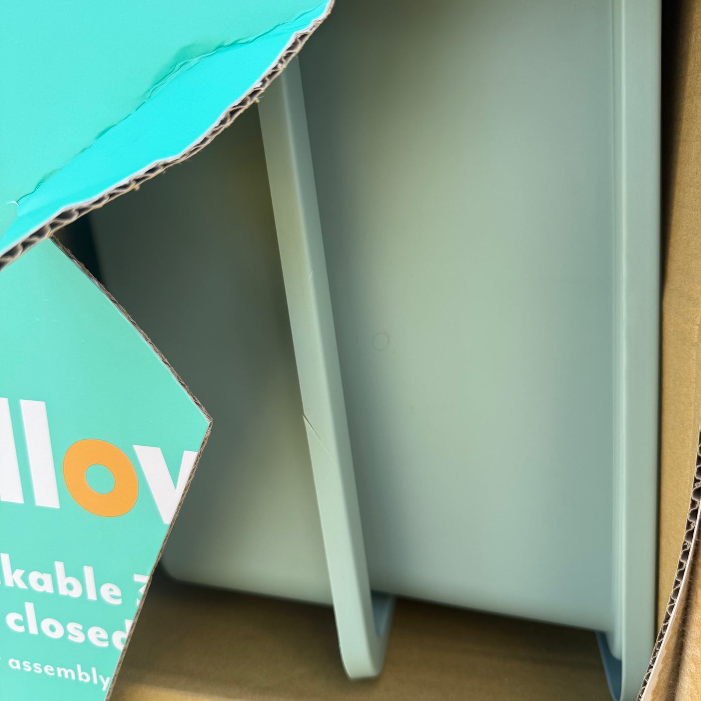 Multi-Bin Kids' Storage Smoke Green - Pillowfort™: Toy Storage Rack, 3 Shelves, 30" Recycled Plastic