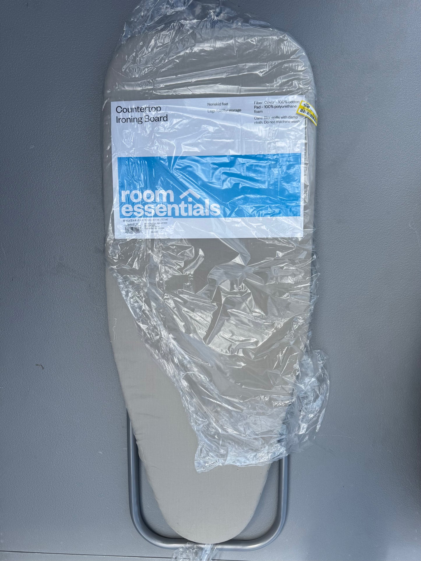 Table Top Ironing Board Gray - Room Essentials™: Portable Small Steel Countertop, 30" x 12" Solid Pattern