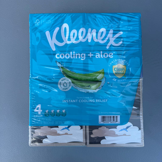 Set of 200 Kleenex Cooling + Aloe Facial Tissue - 4pk/50ct: Square Box, 2-Ply
