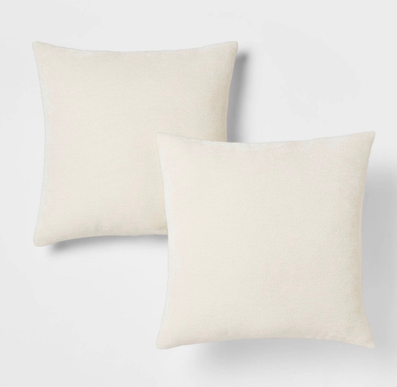 2pk Chenille Square Throw Pillows - Threshold™: Decorative Polyester Knife Edge, Indoor Use