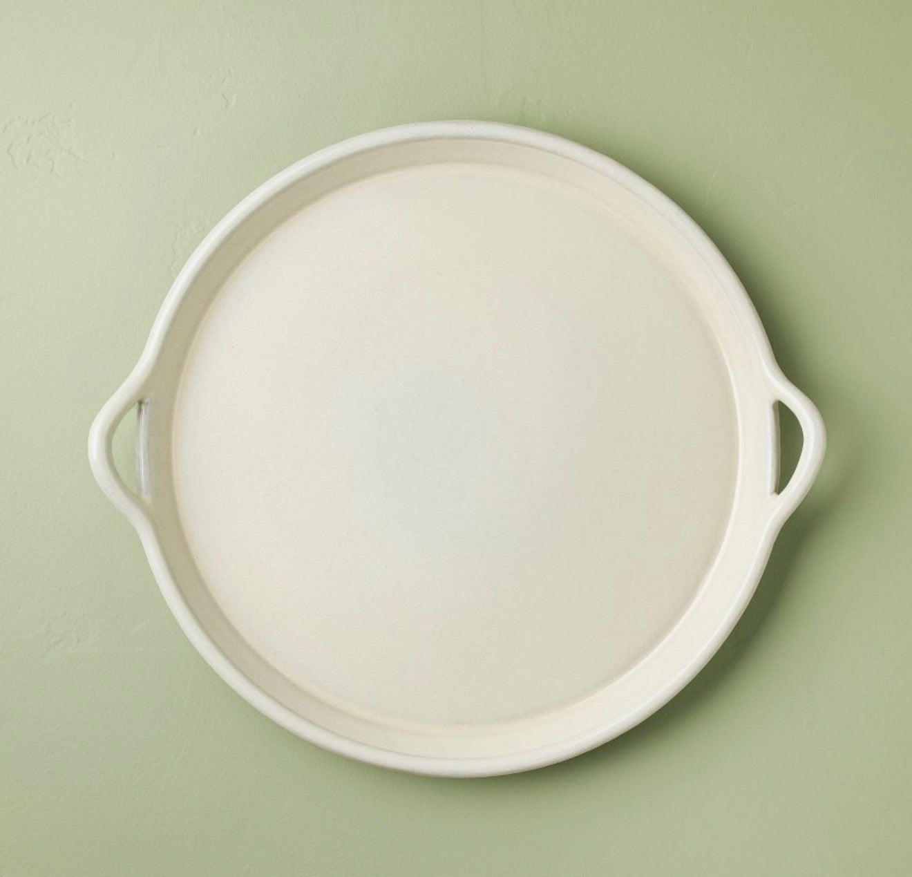 17.5" Oversized Ceramic Tray with Handles Cream - Hearth & Hand™ with Magnolia