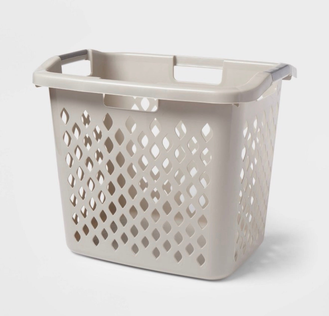 Set of 3 2.1bu Lamper Gray - Brightroom™: Plastic Clothes Hamper with Built-In Handles