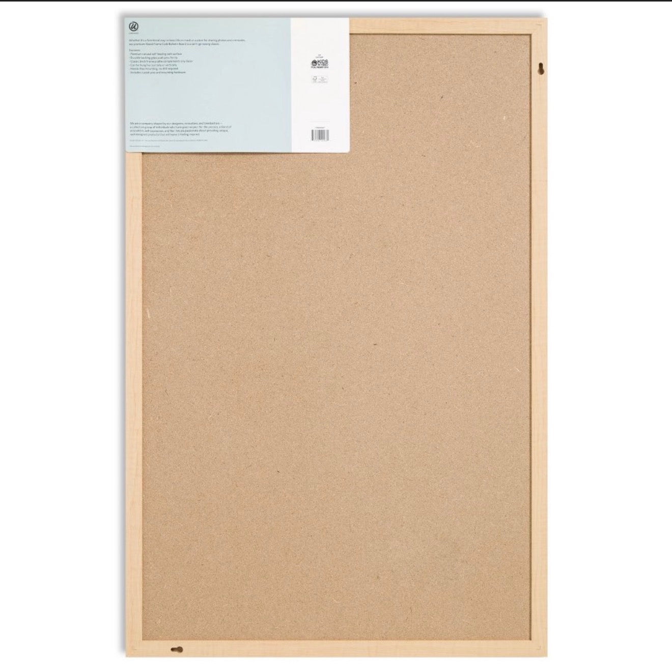 U Brands 23"x35" Birch Wood Frame Bulletin Board